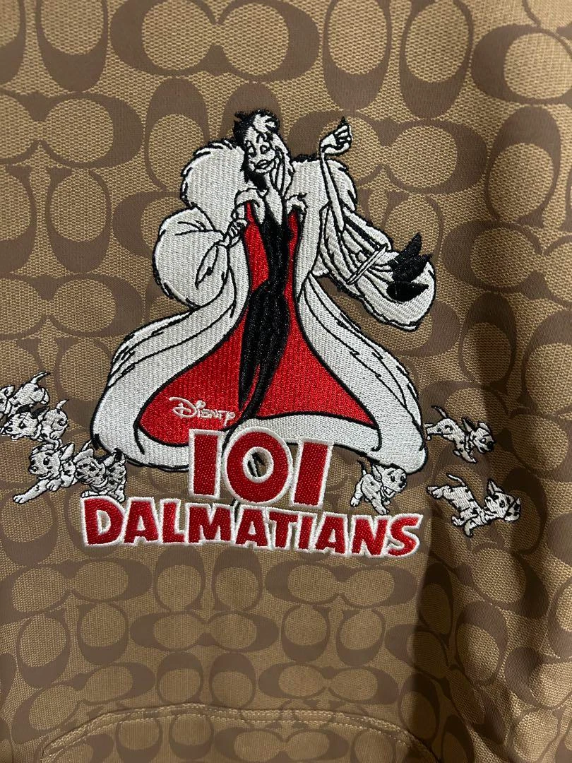 Felpa con cappuccio Coach x Disney 101 Dalmatians taglia L ricamo firma Giappone mai usata