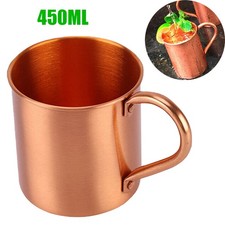 450ML Pure Copper Mug Cup Camping For Moscow Mule Coffee Beer Drinking Cocktail
