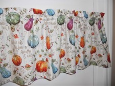 Fall Autumn Pumpkin Gourd Thanksgiving Curtain Valance Kitchen 14" x 42"