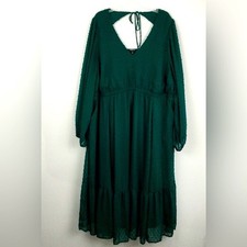 Torrid Tea Length Clip Dot Open Back A Line Dress womens size 3 22/24