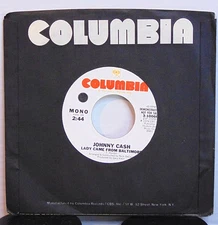 Johnny Cash - Lady Came From Baltimore 1974 Columbia 7" Single Record PROMO NM