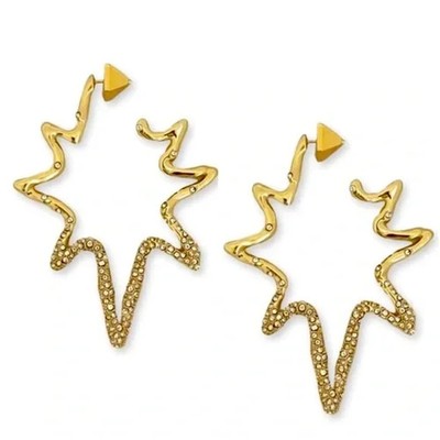 Alexis Bittar Crystal Encrusted Starburst Pierced Earrings.