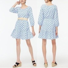 J Crew Women's Cotton Mini‎ Dress Side Pockets Classic Blue Size 10 $118