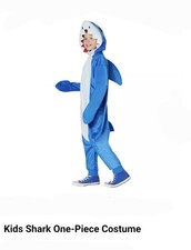 Spirit Halloween Kids Shark One-Piece Costume Size S/M 4-10 EUC