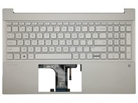 Hp Pavilion 15-EG 15-EH Cover Handauflage Tastatur Us Int. Silber Beleuchtet