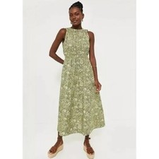 Tuckernuck Bergamot Floral Walker Sleeveless Tank Maxi Dress Green White Small