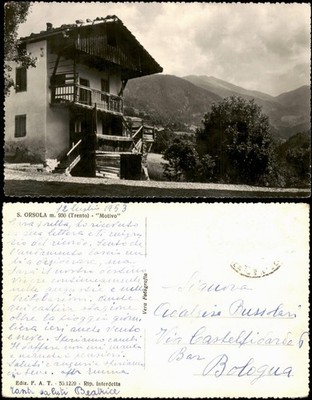 Cartolina Sant Orsola Terme Alpine Farmhouse in Sant Orsola Terme 1953