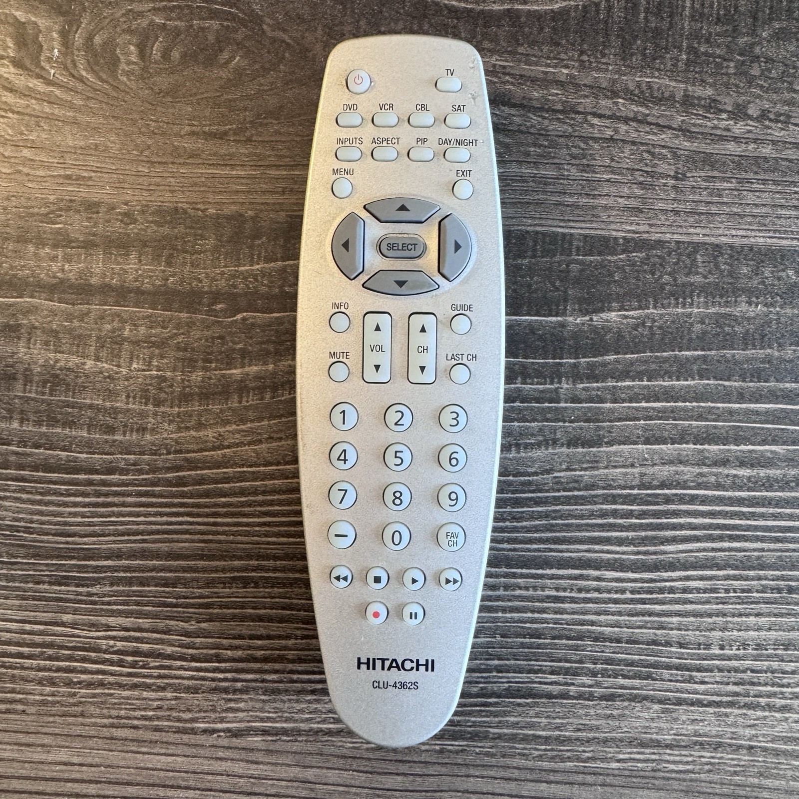 Hitachi CLU-4362S TV Remote Control OEM Tested Working Gray