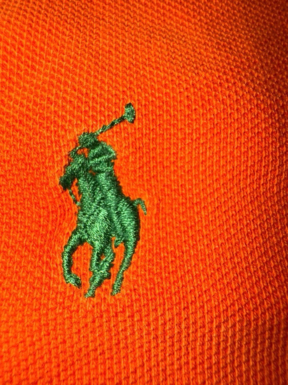 Polo Ralph Lauren camicia arancione mandarino taglia L dimagrante S S uomo verde pony usata in ottime condizioni