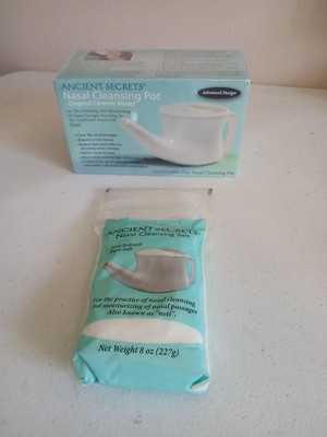 Ancient Secrets Neti Nasal Cleansing Pot + A Bag Of Nasal Cleansing Salt