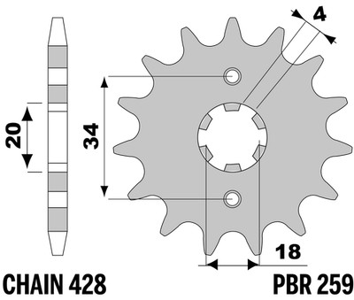 PBR Sprocket for DAELIM 125 VS EVOLUTION (VS125 EVOLUTION) 2000-2003 Silver in Sta