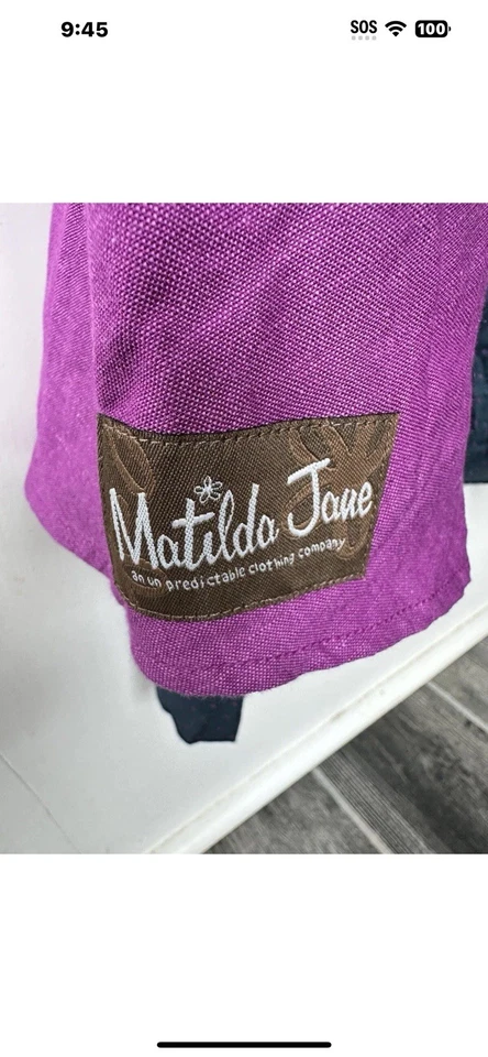 Vestido Matilda Jane Para Mujer Uva Ekatrina Talla M Púrpura Mezcla de Lino Boho Artístico Foto 4 de 4