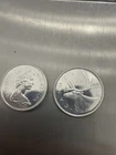 (1) 1965 (1) 1966 Canadian Silver Quarter 80%