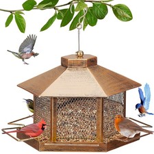 Metal Bird Feeder for Outdoor Hanging, 4.6LB Large Capacity, Garden Decoratio...