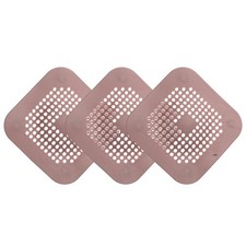 3pcs Shower Drain Hair Catcher 5.7" Dia Round and Convex Drain Strainer Pink