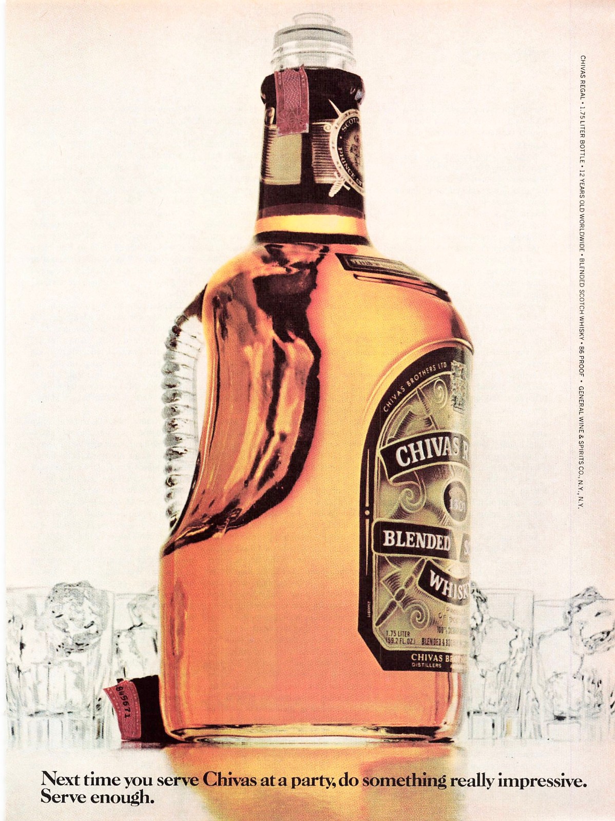 Chivas Regal Scotch Whiskey Ad Vintage 1970s Retro Bar Wall Art Decor 1978