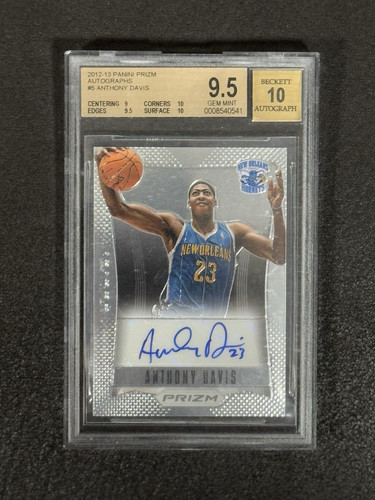 2012-13 Prizm Anthony Davis Rc Rookie Auto BGS 9.5/10 Lakers - Picture 1 of 2