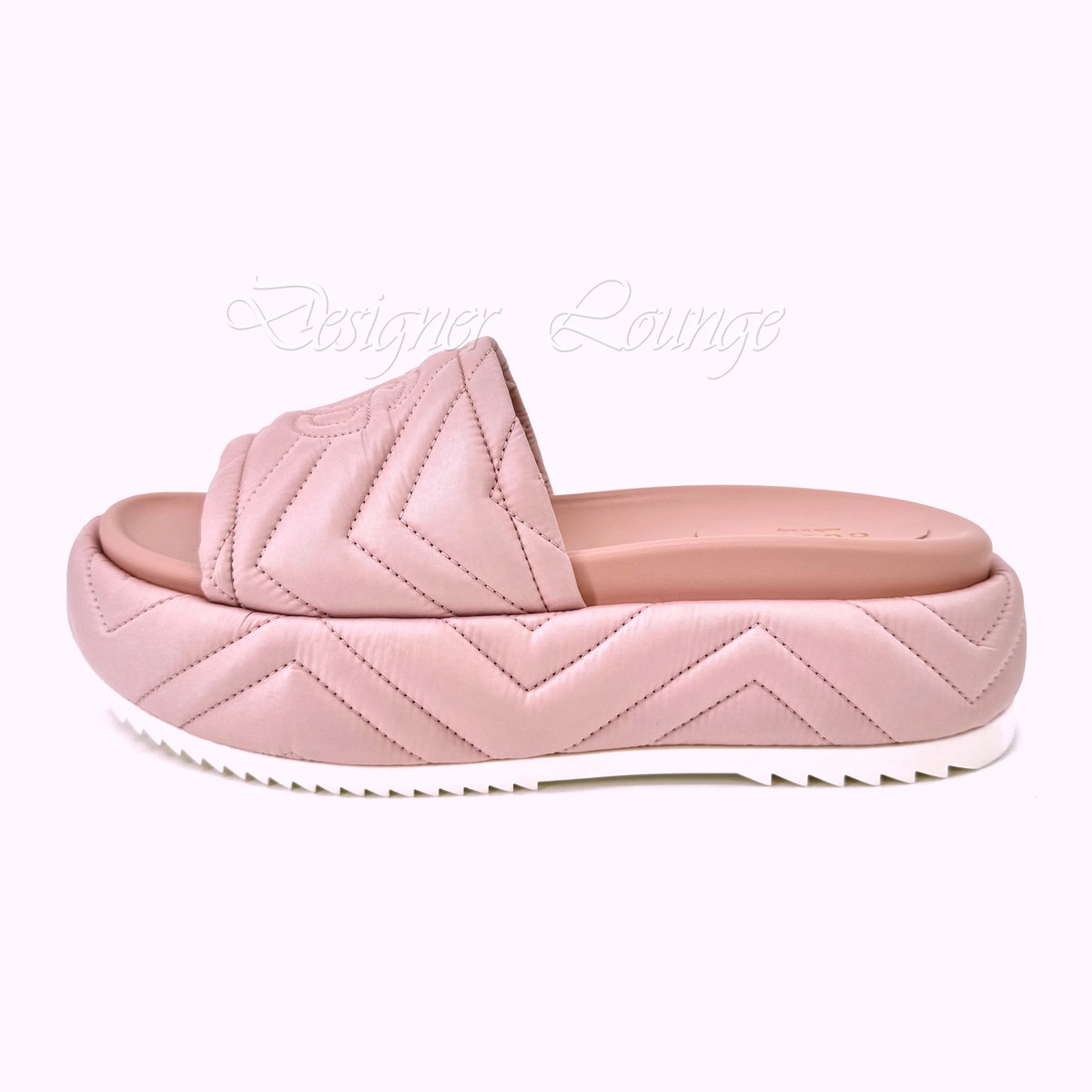 VIP SALE!!Gucciグッチ♪ANGELINA NEW GUCCI Angelina Quilted GG Logo Pink Nylon Platform
