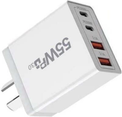 55W 4 Port USB-C PD Fast Charging Wall USB C Charger Power Adapter Type-C Brick - Foto 13