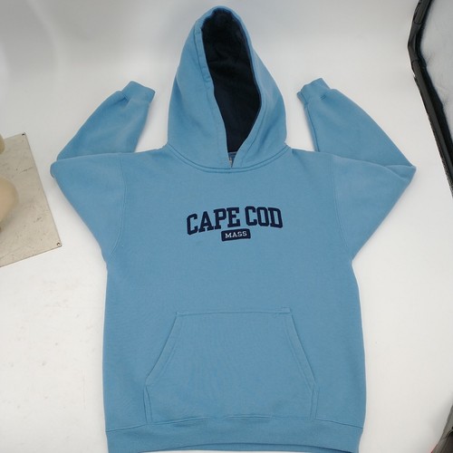 Kenpo Knitwear L Boys 16/18 Cape Cod Mass BLUE Hoodie Sweatshirt - USED