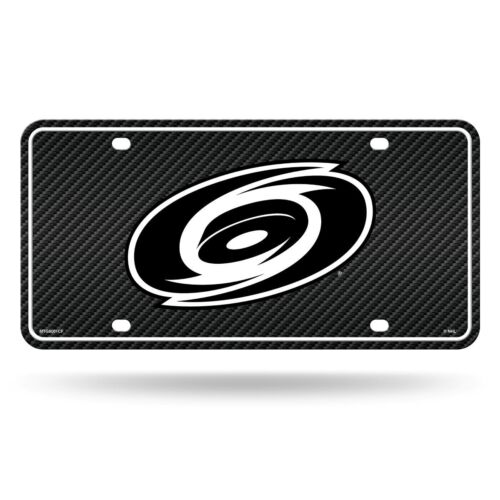Carolina Hurricanes NHL 12x6 Carbon Fiber Design Metal License Plate Auto Tag - Afbeelding 1 van 5