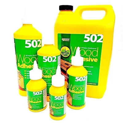 Everbuild 502 Wood Glue Adhesive All Purpose Weatherproof Fast Dry Strong Clear