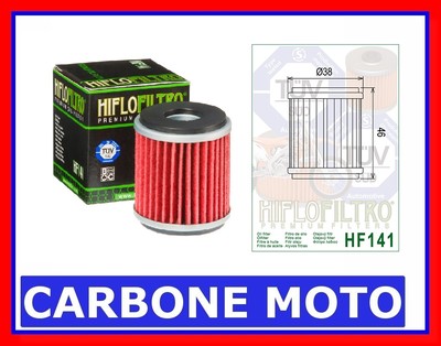 Filtro Olio Motore HIFLO HF141 - Compatibile Con YAMAHA TRICKER 250 (2008), Dimensioni Ø38x46 Mm
