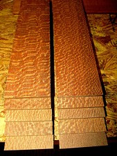 10 BEAUTIFUL SANDED KILN DRIED THIN PIECES FIGURED LEOPARDWOOD 12" X 3" X 1/4"