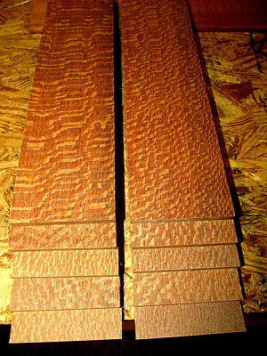 8 BEAUTIFUL SANDED KILN DRIED THIN PIECES FIGURED LEOPARDWOOD 12'' X 4'' X 1/4''