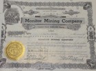 1943 MONITOR MINING CO. 212shs Stock ctf#414 Idaho excellent w/seal,stamps RARE — photo 5