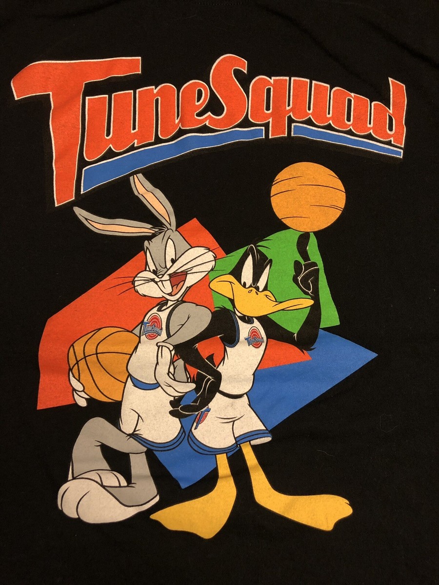 Space Jam Tune Squad Basketball Bugs Bunny Daffy Duck Black Graphic Shirt  Sz 3XL