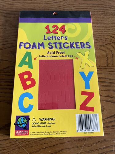 124 Letters Foam Stickers A - Z Green Red Blue Yellow Crafting Scrapbooking - Picture 1 of 5