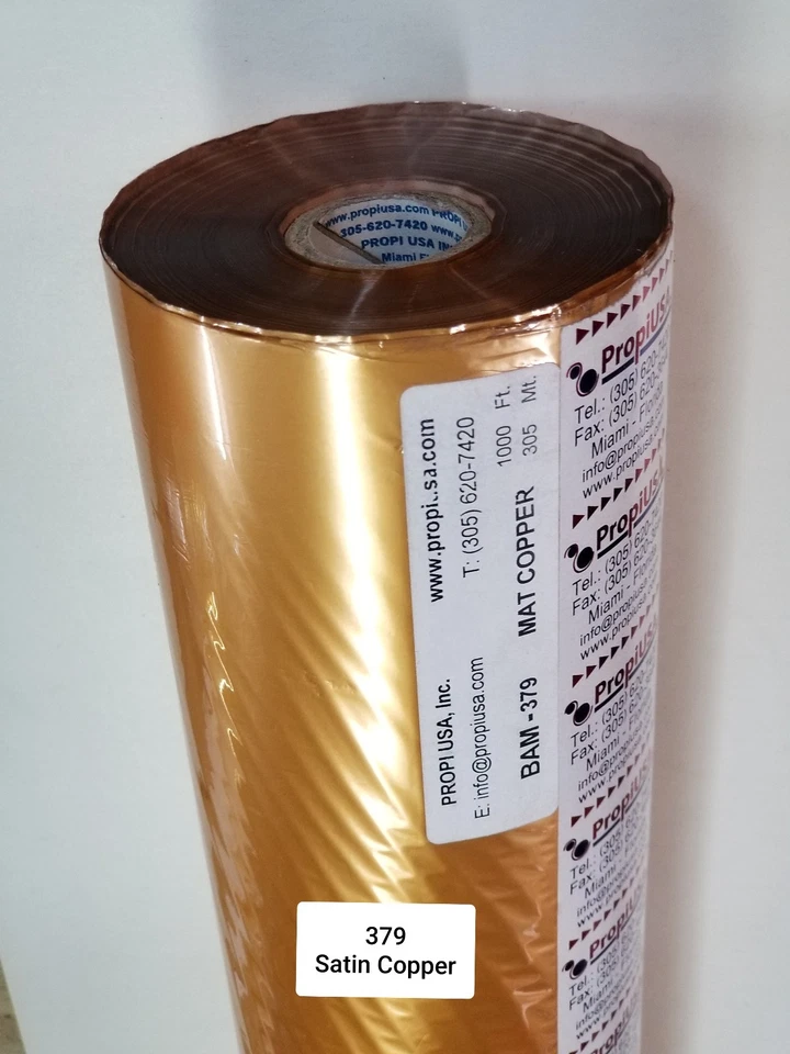 Lámina de estampado en caliente cobre mate 379 para papel y algunos plásticos 24"x1000' PROPI EE. UU. Foto 3 de 4