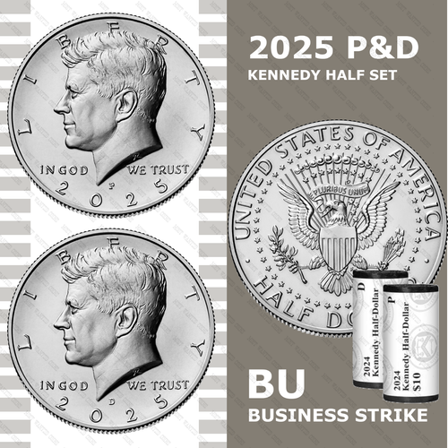 Half Dollar Coin Doppia Moneta Mezzo Dollaro Kennedy 2025 - 50 Centesimi Brillanti (P E D Mint) What Makes A 1964