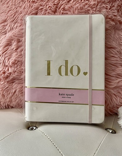 NUEVO Kate Spade Bridal ""I Do"" Rosa Oro Blanco Notebook Folio Set con 3 Cuadernos - Imagen 4 de 17
