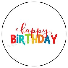 HAPPY BIRTHDAY PRIMARY ENVELOPE SEALS LABELS PARTY FAVORS STICKERS