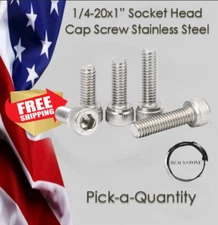 1/4-20x1" SOCKET CAP SCREWS HEX HEAD BOLTS STAINLESS FREE SHIPPING