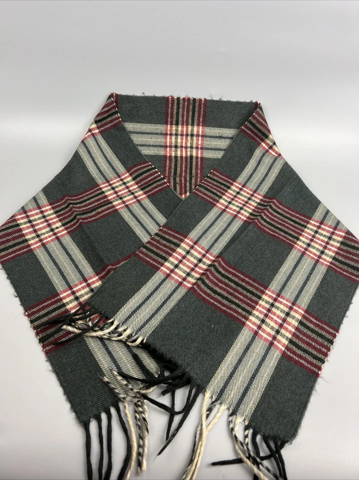 Christian Dior Monsieur Cashmaire bufanda gris y burdeos a cuadros 56”*11” RN 61486 Foto 4 de 4