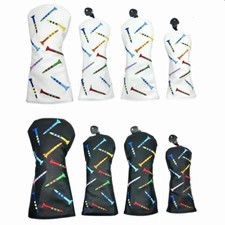 Colorful Rocket Leather Driver Fairway Wood Hybrid Golf Club Head Covers 1/3/5/H