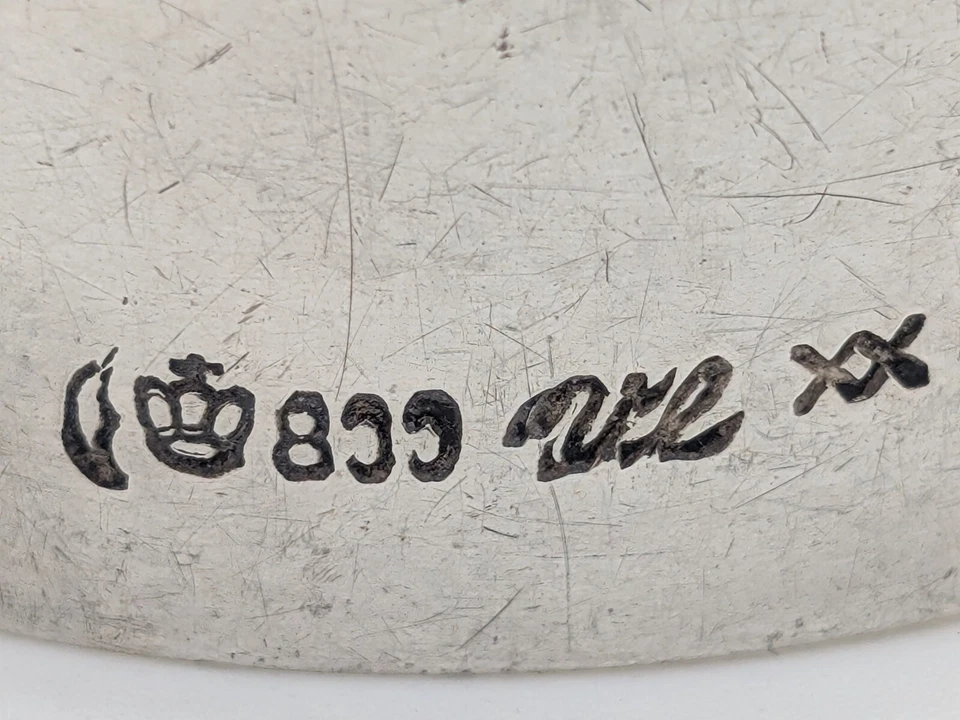 Antique German 800 Silver Napkin Ring "HW" initials engraved, Christmas 1918 - Image 3 of 4