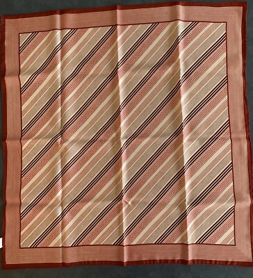 Andante Scarf Made in Italy Soft 25.5x26.5in Wine Cream Red Diagonal Design EUC