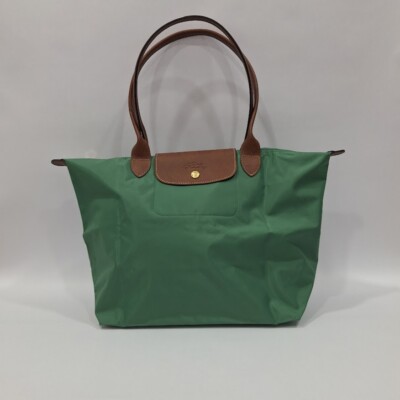 LONGCHAMP Le Pliage Sauge (Green) Large Nylon Leather Tote