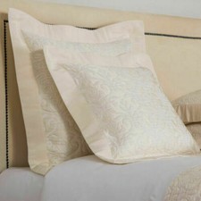500 NEW Frette 2 PC SET Luxury Platinum Shams Ivory SILK Sham SQUARE 20 x 20 "