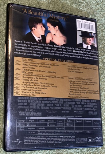 A Beautiful Mind (DVD, 2002, 2-Disc Set, Limited Edition Packaging Full Frame... - Picture 6 of 6