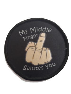 3'' Mittelfinger Sublimation Aufbügeln oder Aufnähen Patch Abzeichen Rock Biker Musik Airsoft