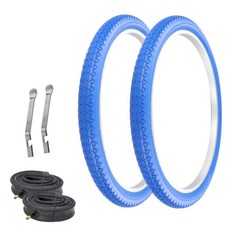 PRO BICYCLE WIRE BEAD TIRE BUNDLE 26 x 2.125 BLUE HEAVY DUTY DIAMOND TREAD 6PCS