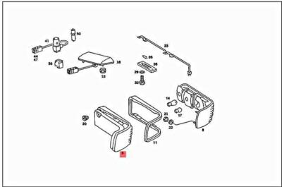 MERCEDES BENZ Left Tail Light Inner Assembly OEM W107 1078204164  
