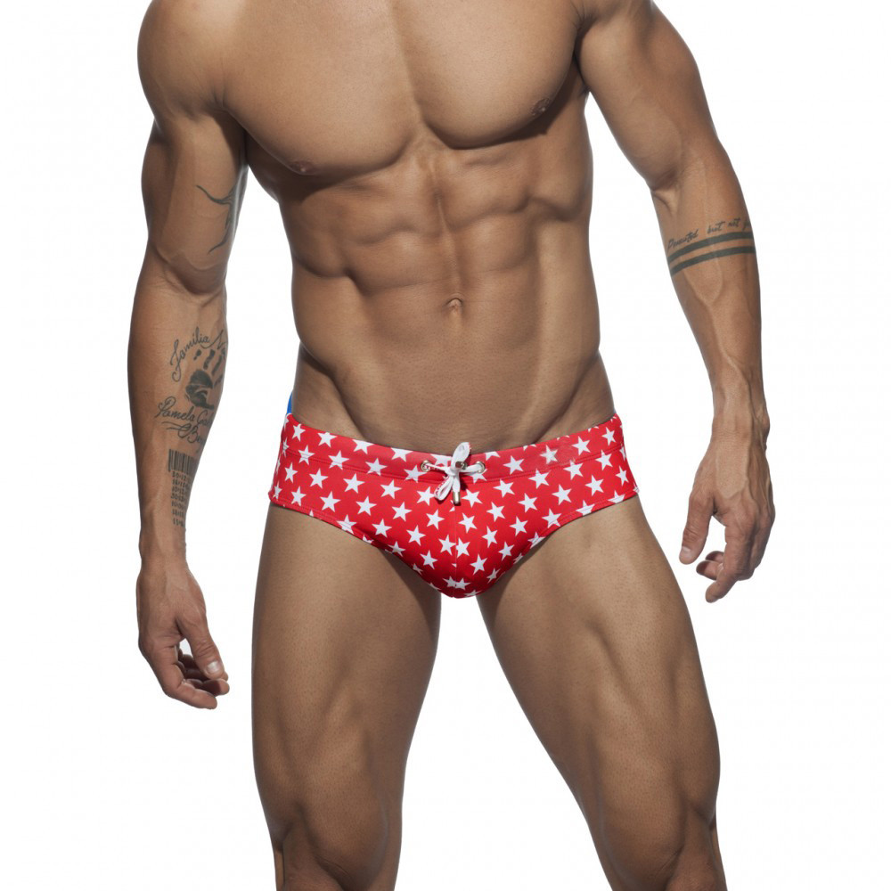 UXH - Costume da bagno a slip da uomo sexy imbottito per il sole, il surf, la spiaggia, bianco, M UXH - Costume da bagno a slip da uomo sexy imbottito per il sole, il surf, la spiaggia, bianco, M