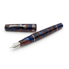 Leonardo Momento Zero Fountain Pen in Pietra Marina 2021 w/ Silver Trim - Broad