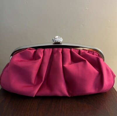 Lulu Townsend Clutch w/ Rhinestone Clasp Two Straps New With